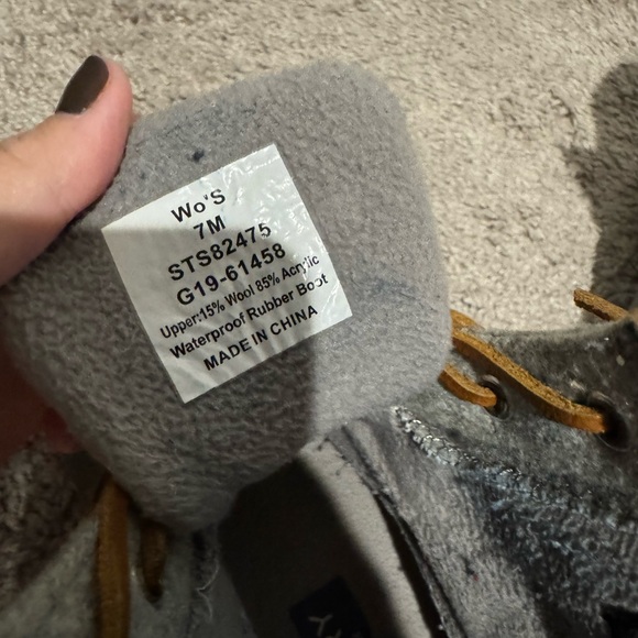 Women's Gray Sperry Duck Boots - Picture 6 of 7